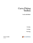 MATLAB CURVE FITTING TOOLBOX - RELEASE NOTES User`s guide