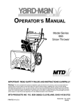 MTD 770-10278 993 Operator`s manual