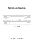 Audio Authority 1176 User manual