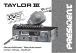 PRESIDENT TAYLOR III Owner`s manual