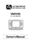 Audiovox VBDV56 Owner`s manual
