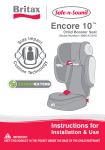 Britax Encore 10 Instruction manual