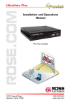 Rose electronics UltraVista Instruction manual