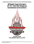 Whipple 502 Magnum Installation guide