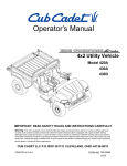 Cub Cadet 420A Operator`s manual