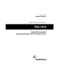 Radio Shack TAD-1018 Owner`s manual