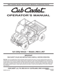 Cub Cadet J466 Operator`s manual