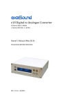 exaSound E18 Owner`s manual