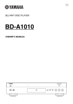 Yamaha BD-A1010 Owner`s manual