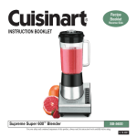 Cuisinart SB-5600W - Supreme Super 600 Blender Specifications