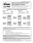 Mr. Heater HSIR20LPT Owner`s manual