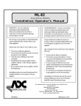 American Dryer Corp. Gas/Steam Models ML-82 Operator`s manual