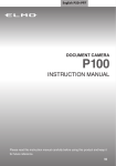 Elmo P100 Instruction manual