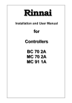 Rinnai MC 91 1A User manual