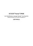 Ectaco Partner EP850 User manual