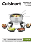 Cuisinart LAZY SUSAN ELECTRIC FONDUE CFO-1000 Operating instructions