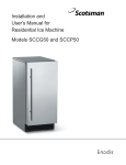 Scotsman Residential Ice Machines SCC50 User`s manual
