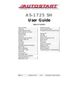 Autostart AS-1725 SH User guide