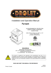 Drolet PYROPAK E.P.A. WOOD STOVE Specifications