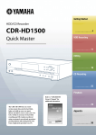 Yamaha CDR-HD1500 Owner`s manual