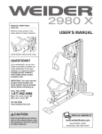Weider 2980 X User`s manual