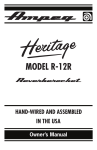 Ampeg R-12R Owner`s manual