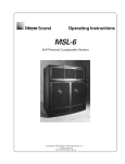 Meyer Sound MSL-6 Operating instructions