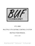 Buf Technology VTC-4000 Instruction manual
