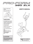 ProForm 110 R User`s manual