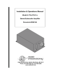 Audio international PA-475-A Specifications