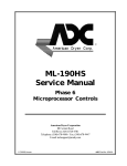 American Dryer Corp. Phase 6 Microprocessor Controls ML-190HS Service manual