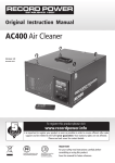 Record Power AC400 Instruction manual
