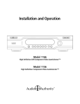 Audio Authority 1166 User manual