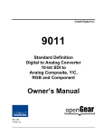 Cobalt Digital Inc 9011 Owner`s manual