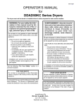 Dexter Laundry DDAD50KC Series Operator`s manual