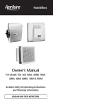 Aprilaire 400 Owner`s manual