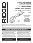 RIDGID R1005 Operator`s manual
