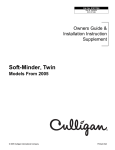 Culligan Soft-Minder 2005 Service manual