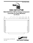 Ross DAC-9213-PVM User manual