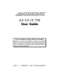 Autostart AS-2510 TW User guide