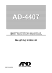 A&D Weighing Indicator AD-4407 Product specifications