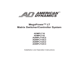 American Dynamics ADCC1100 Specifications
