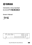 Yamaha CDR1000 Owner`s manual