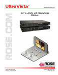 Rose electronics UltraVista Instruction manual