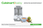 Cuisinart Baby Food Maker & Bottle Warmer BFM-1000 User guide