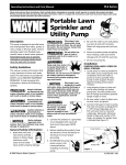 Wayne 321602-001 Operating instructions