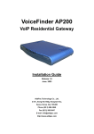 AddPac VoiceFinder AP 160 Installation guide