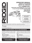 RIDGID R5013 Operator`s manual