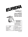 Eureka HotShot 340 series Specifications