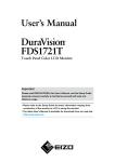 Eizo DuraVision FDS1721T User`s manual